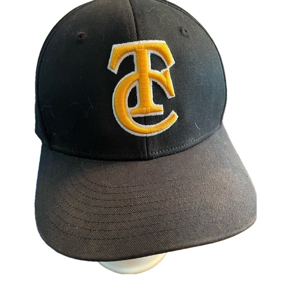 CHAMPRO Baseball Hat TC Monogram Snapback Mens OSFM Black Yellow Sportswear‎